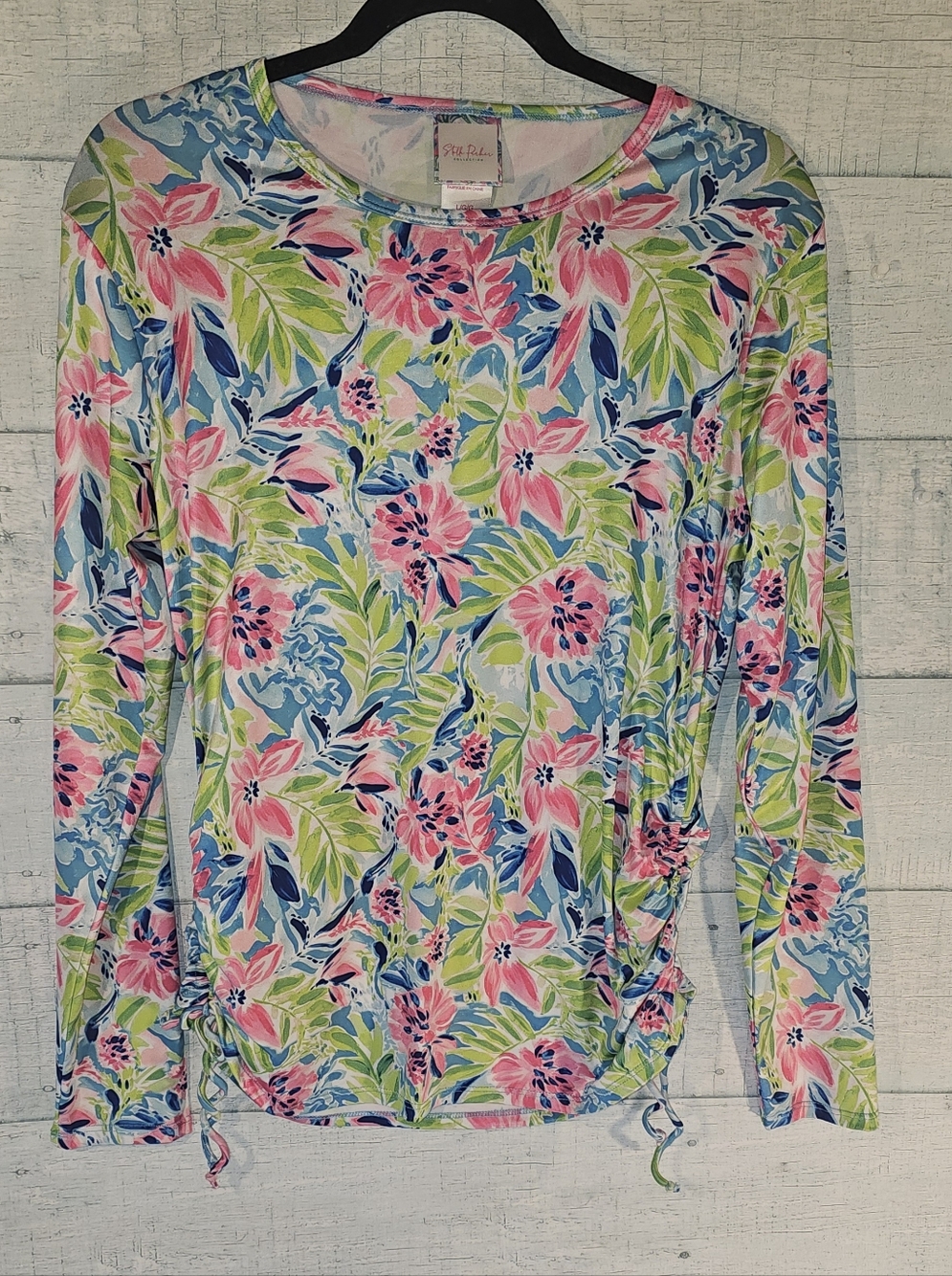 Stella Parker Tropical Long-Sleeve Rash Guard Sun Protection Top Size L